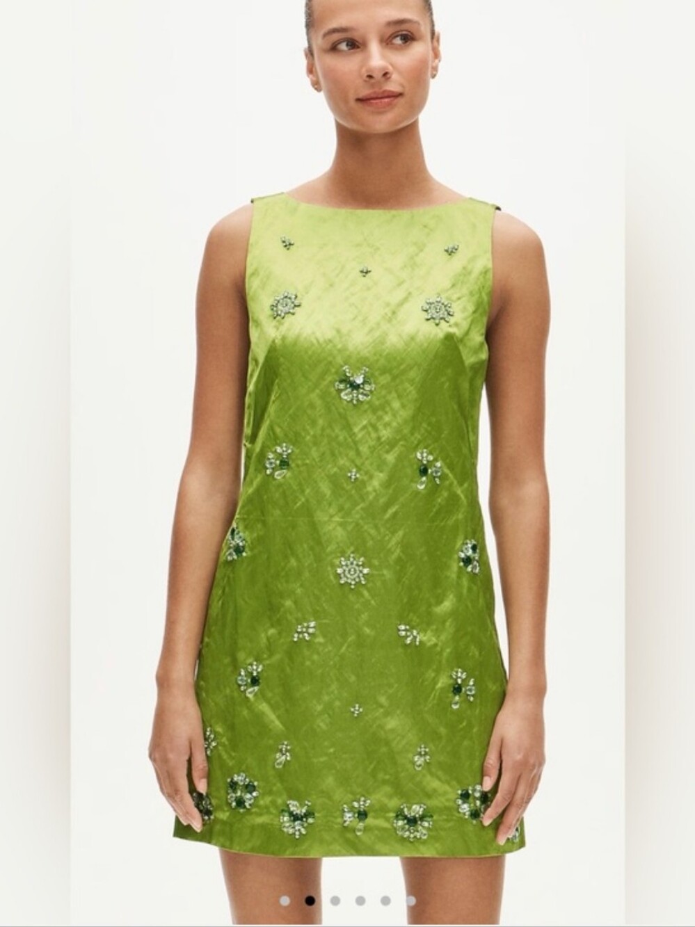 J Crew Collection embellished shift dress in memory satin CS976 Size XXL